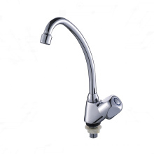 High body brass kitchen sink faucet chrome plating single hole cold water mixer tap